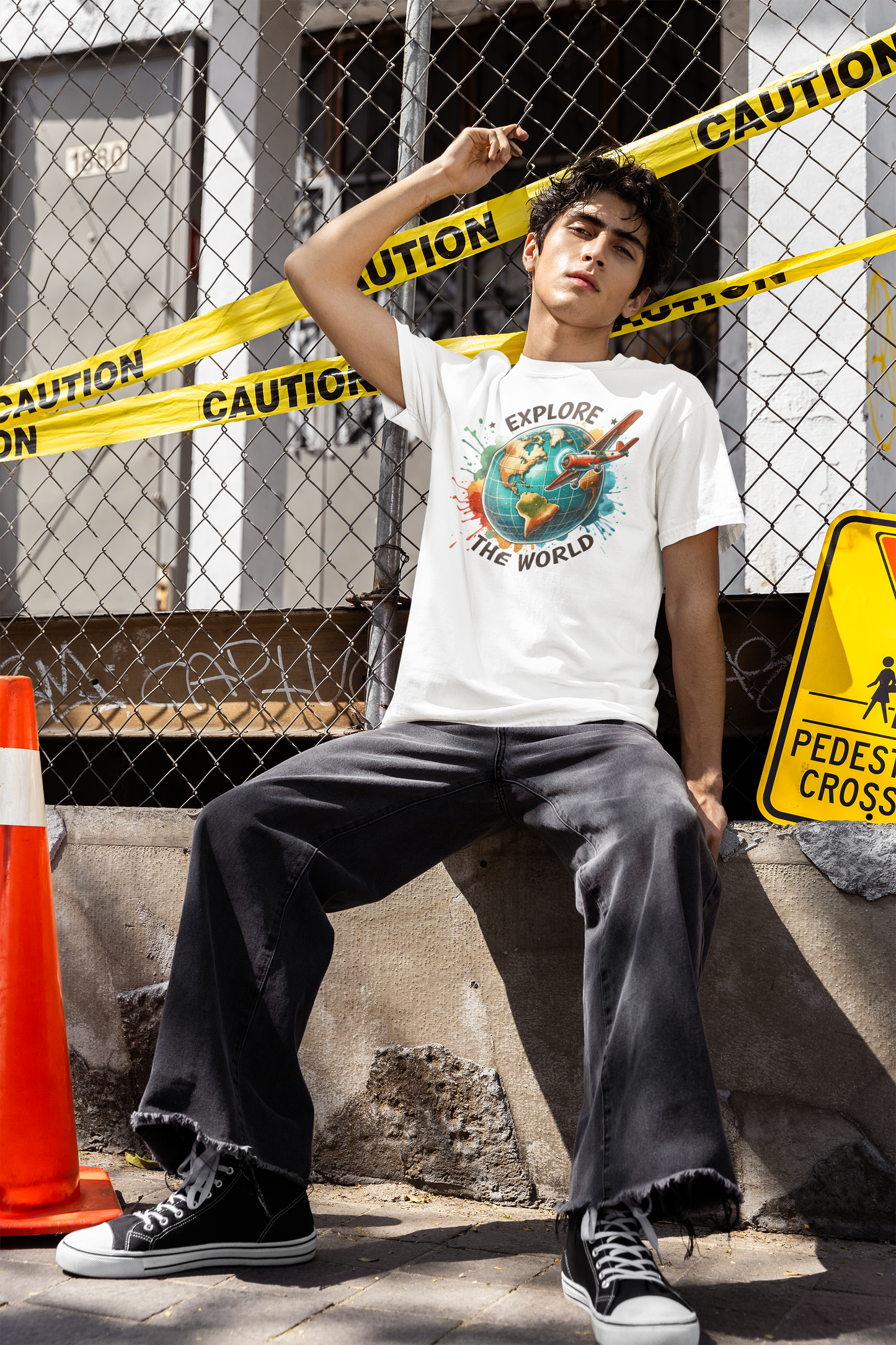 EXPLORE WORLD RELAXED FIT PREMIUM T-SHIRT