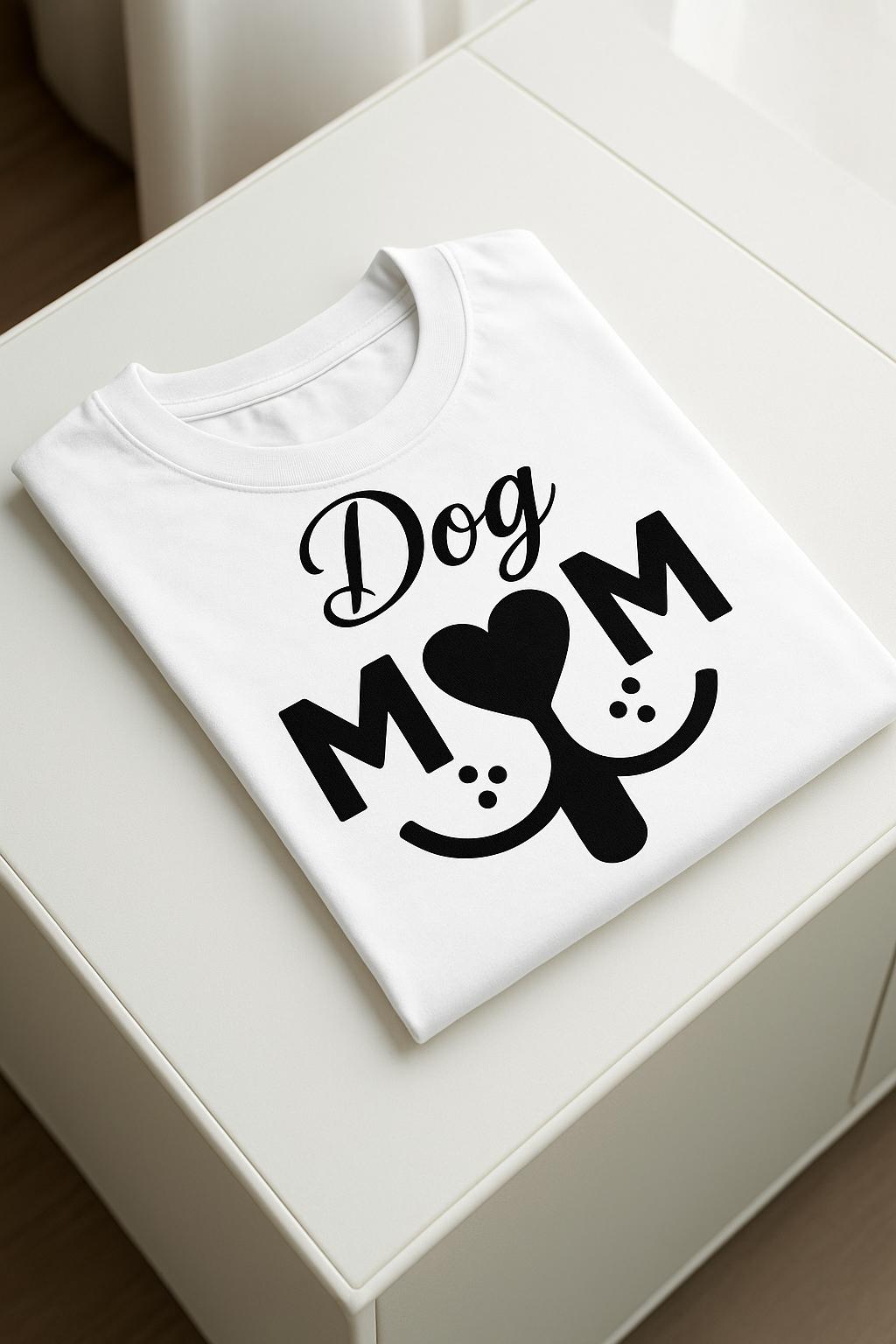 DOG MOM RELAXED FIT WHITE T-SHIRT