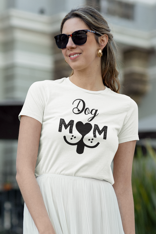 DOG MOM RELAXED FIT WHITE T-SHIRT